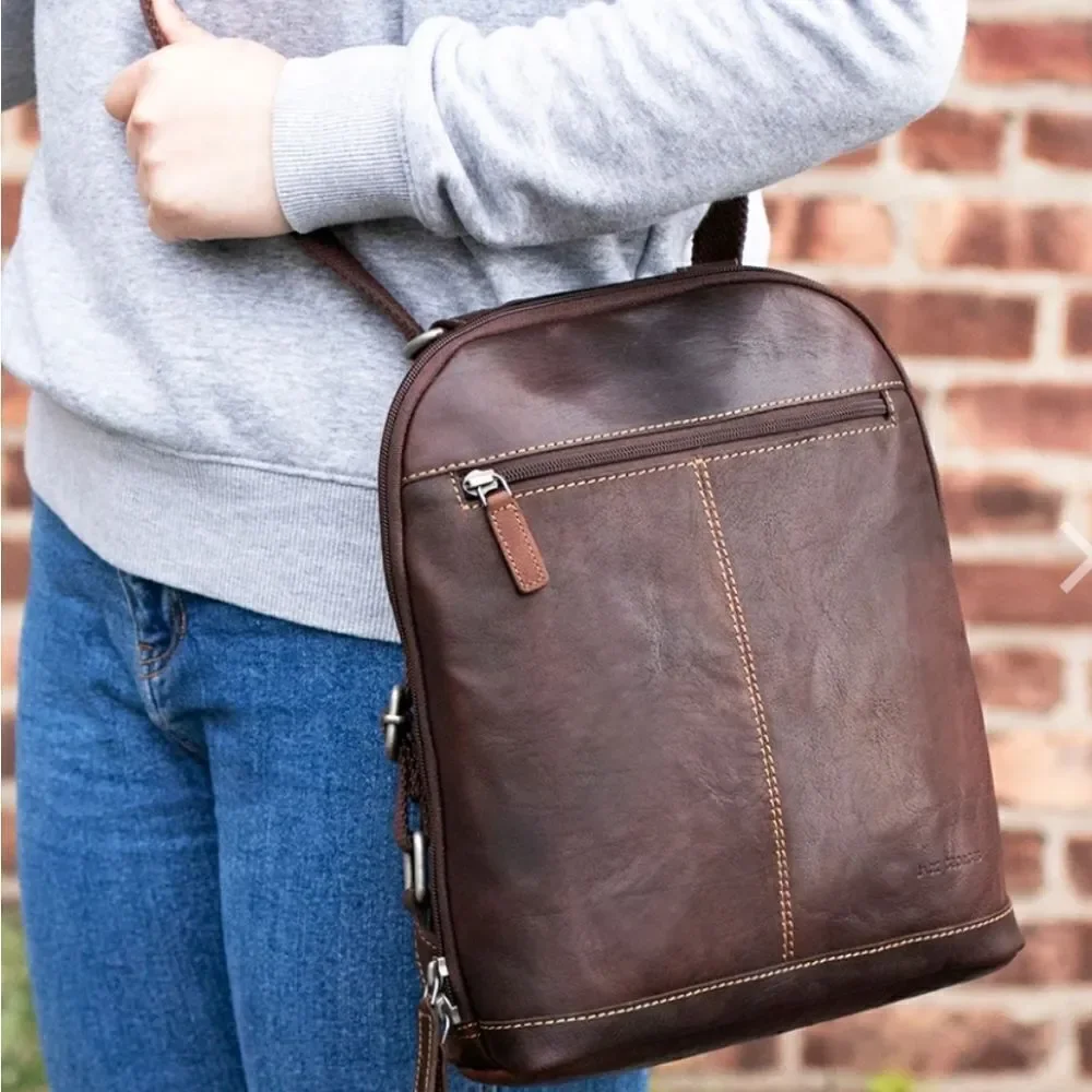 Jack Georges VOYAGER SMALL CONVERTIBLE BACKPACK/CROSSBODY Brown